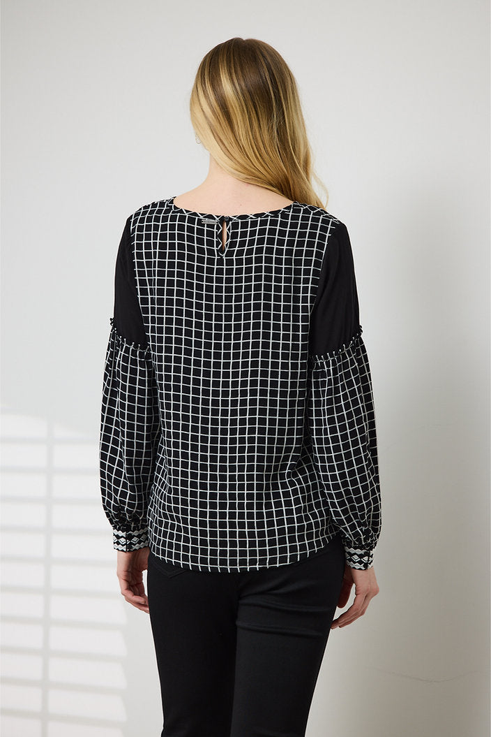 NEWPORT ROXIE BLOUSE - BLACK CHECK - THE VOGUE STORE