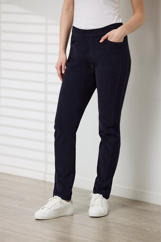 NEWPORT VALE CORD PANT - INK - THE VOGUE STORE
