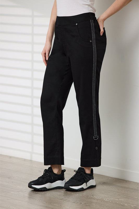 NEWPORT AIDEN TWILL PANT - BLACK - THE VOGUE STORE