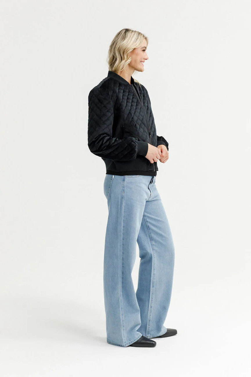 HOMELEE WYLD BOMBER - BLACK QUILT - THE VOGUE STORE