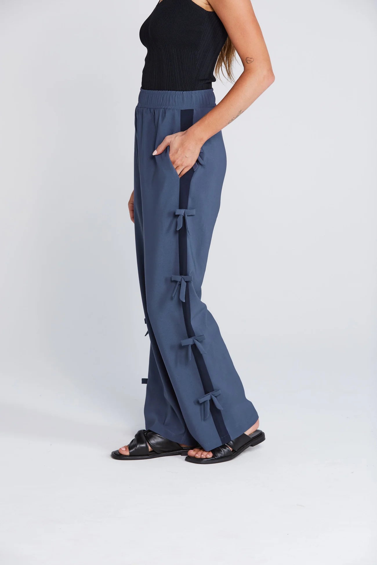 THING THING BOWTIFUL PANT - NAVY OXFORD - THE VOGUE STORE