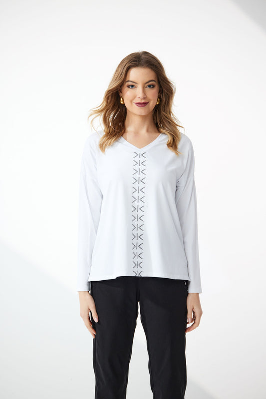 NEWPORT DOMINO CASUAL TEE - WHITE - THE VOGUE STORE