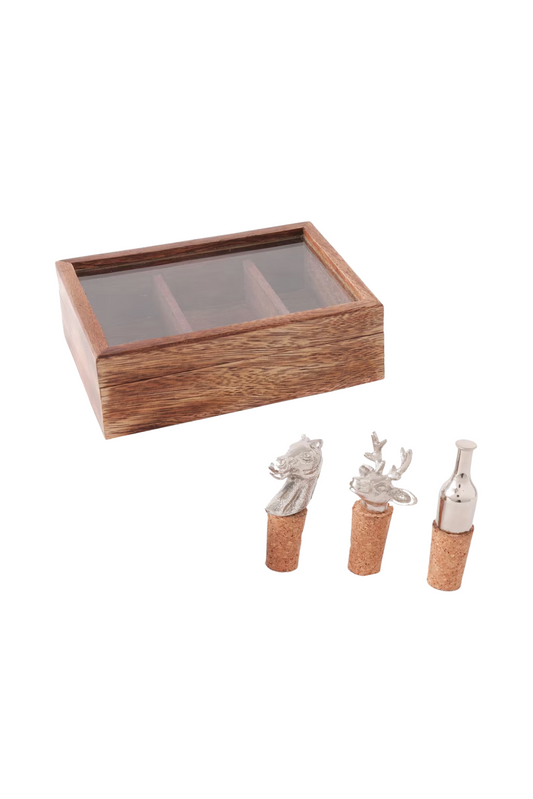 ALUMINIUM WINE BOTTLE STOPPERS S/3 - THE VOGUE STORE