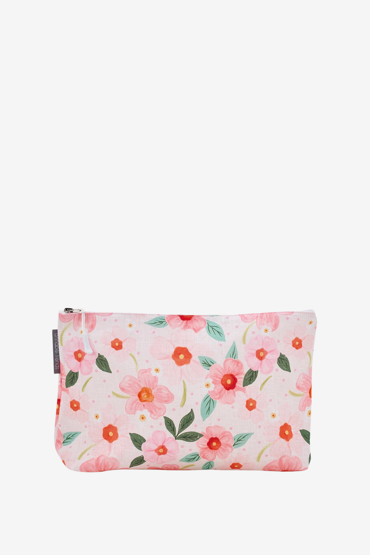 ANNABEL TRENDS LINEN COSMETIC BAG LARGE - MEADOW BLUSH - THE VOGUE STORE
