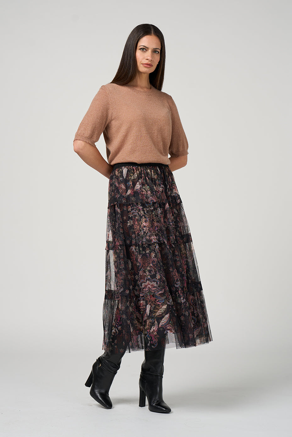 LOOBIE'S STORY ANTOINETTE SKIRT - BLACK - THE VOGUE STORE