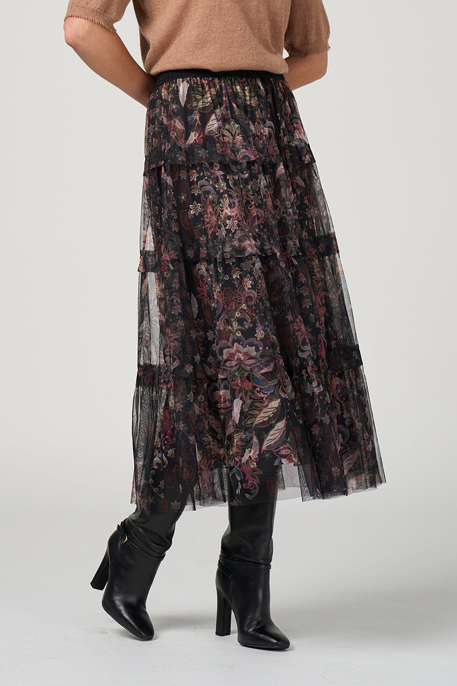 LOOBIE'S STORY ANTOINETTE SKIRT - BLACK - THE VOGUE STORE