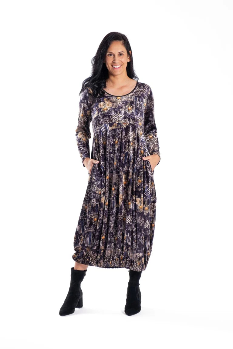 JELLICOE SANDERSON DRESS - CITRUS VELVET - THE VOGUE STORE
