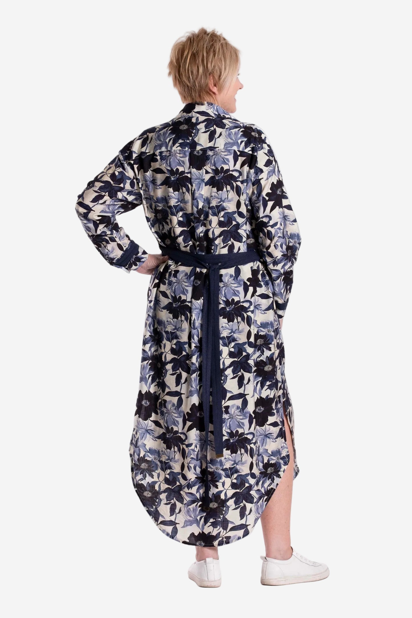 JELLICOE LONG SHIRT DRESS - MIDNIGHT PORCELAIN - THE VOGUE STORE