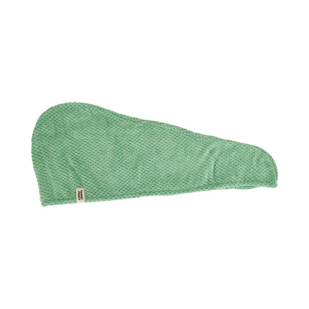 MAY TIME BEAUTY RITUAL LUXURY WAFFLE HAIR TURBAN - MOSS - THE VOGUE STORE