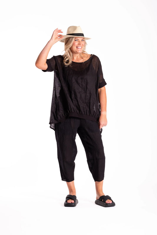 DEEANNE HOBBS LEESE TOP - BLACK - THE VOGUE STORE