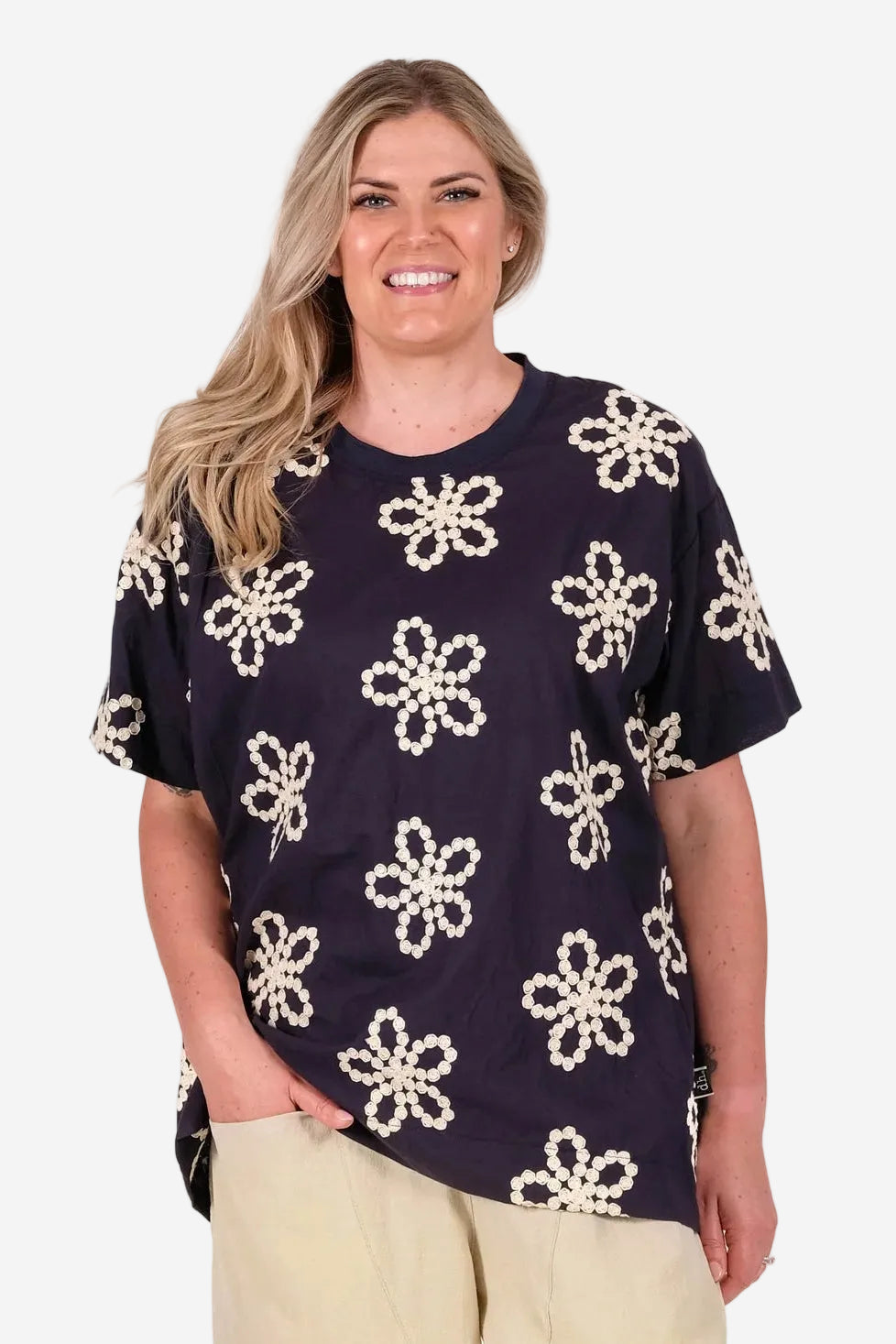 DEEANNE HOBBS TALIA TOP - EMBROIDERED FIELD - THE VOGUE STORE