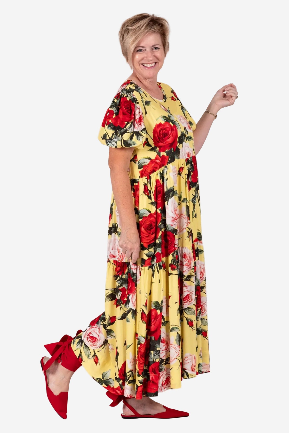 JELLICOE TIERED DRESS - SUNLIGHT ROSE - THE VOGUE STORE