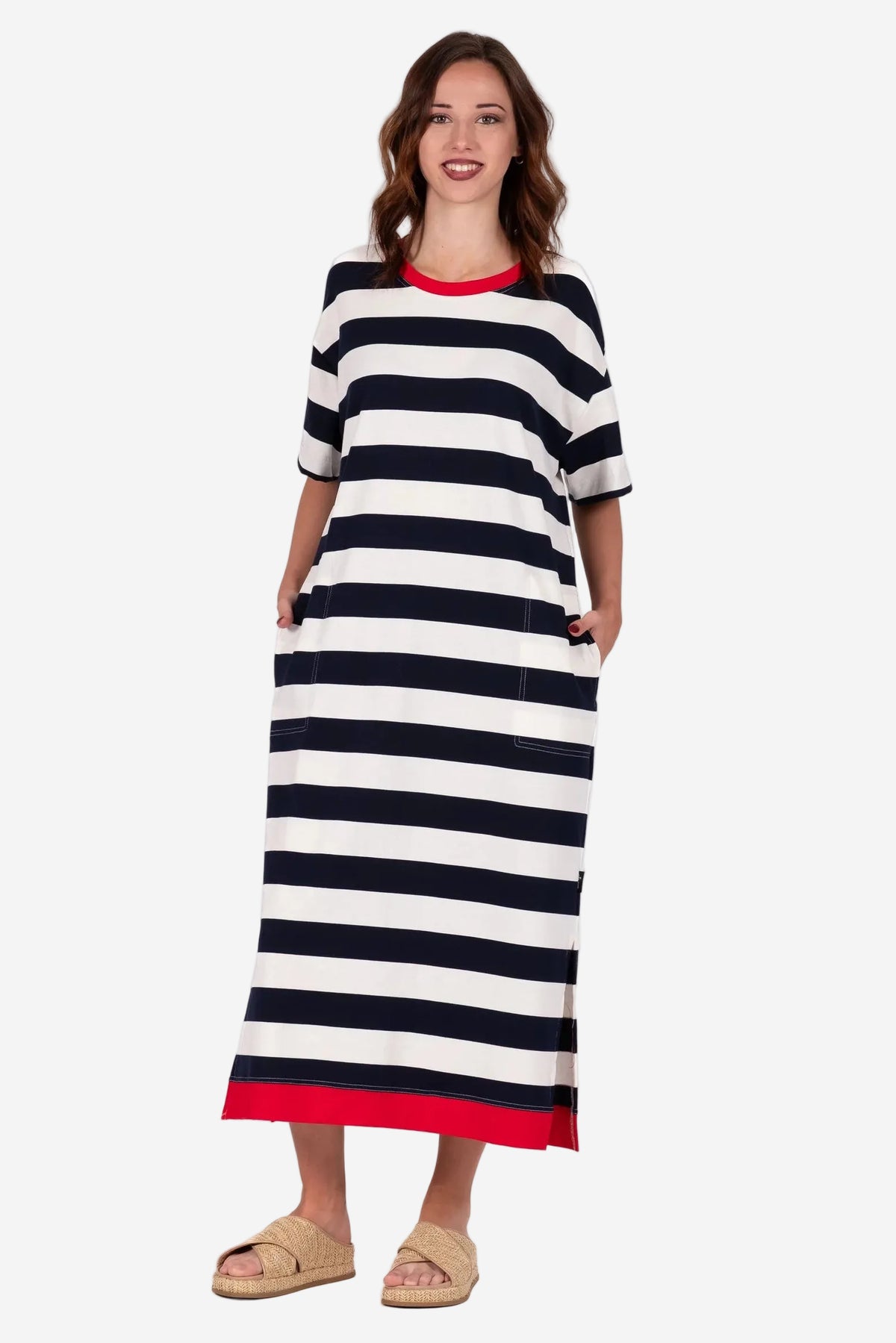 JELLICOE EVIE DRESS - NAVY STRIPE - THE VOGUE STORE