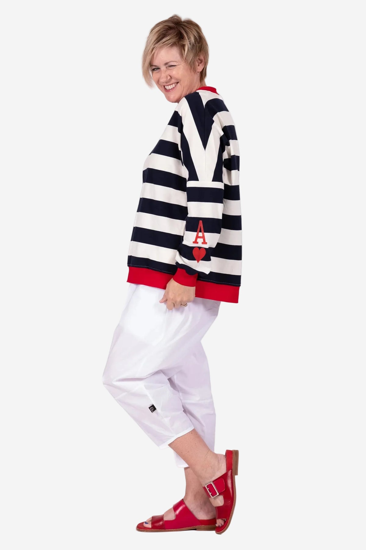 JELLICOE SWEATSHIRT - NAVY STRIPE - THE VOGUE STORE
