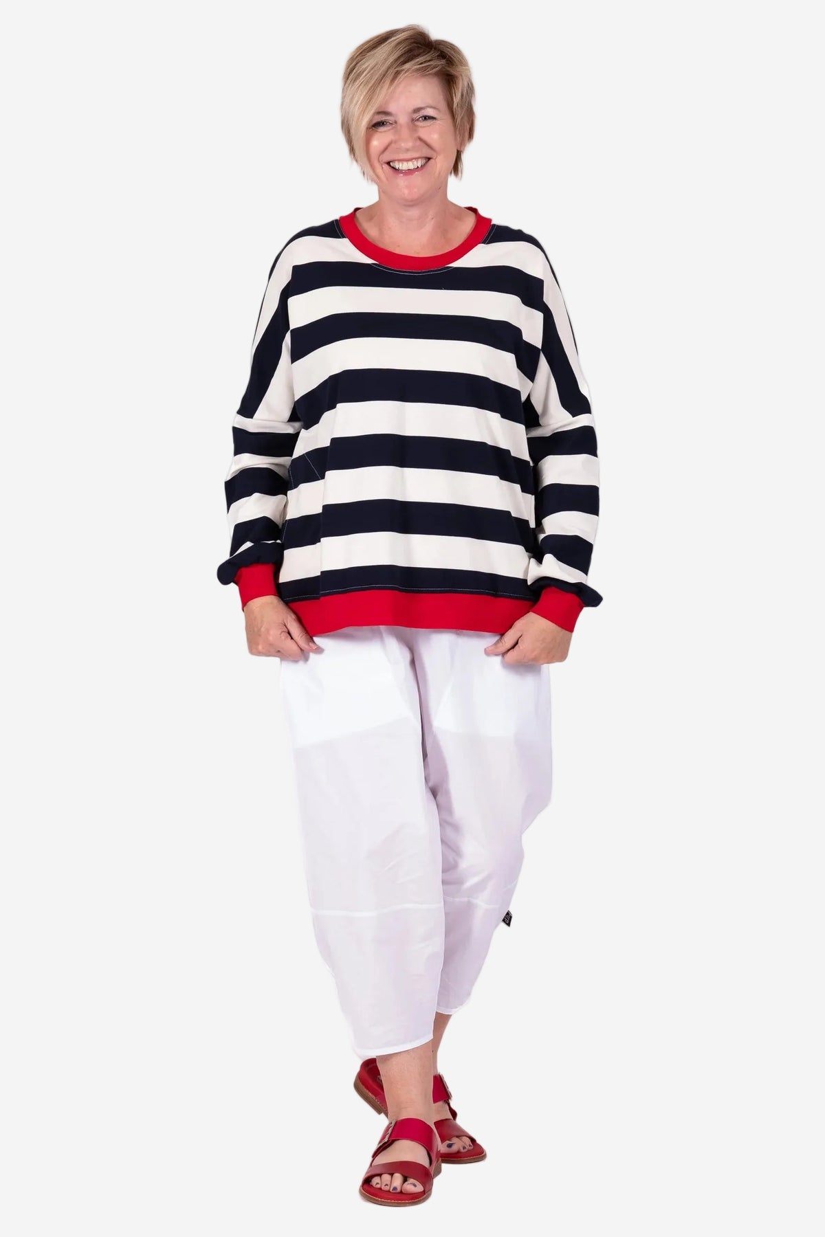 JELLICOE SWEATSHIRT - NAVY STRIPE - THE VOGUE STORE