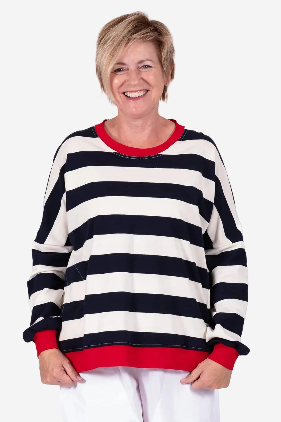 JELLICOE SWEATSHIRT - NAVY STRIPE - THE VOGUE STORE