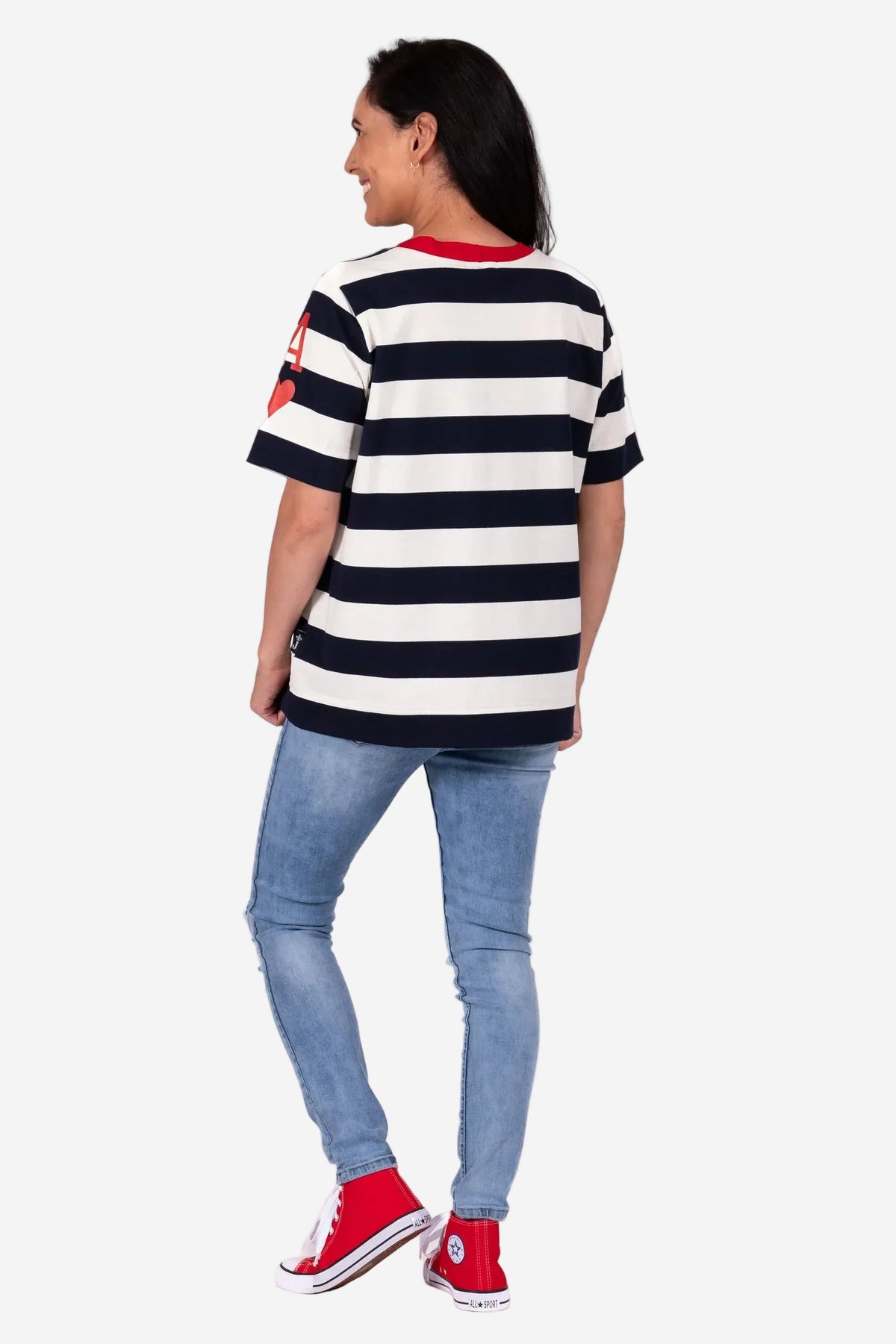 JELLICOE BASIC TEE - NAVY STRIPE - THE VOGUE STORE