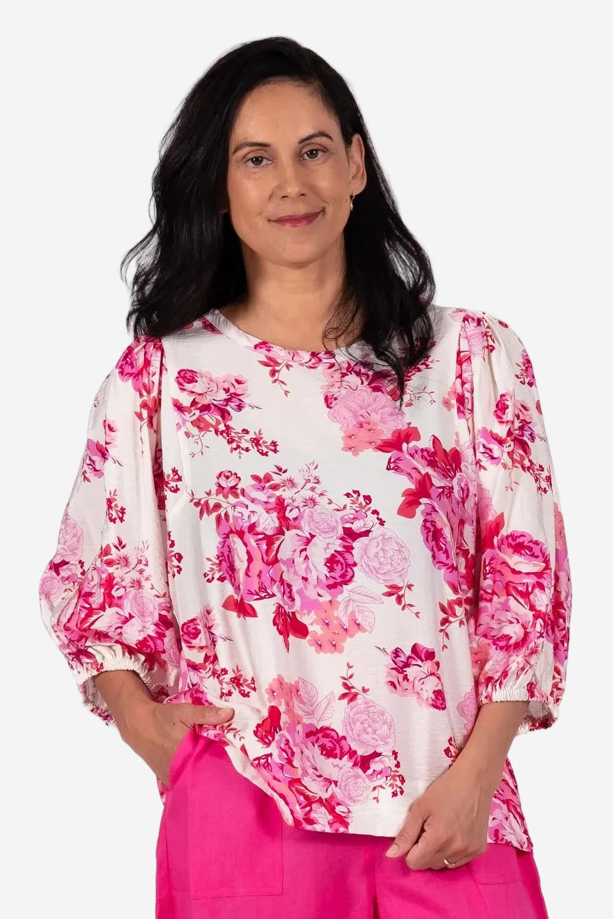 JELLICOE FACADE TOP - FLORAL CRUSH PINK - THE VOGUE STORE