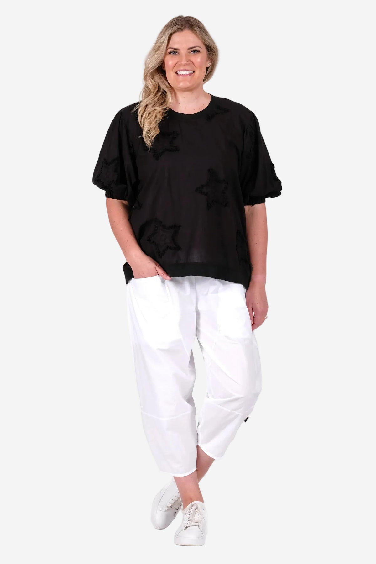 JELLICOE TEAM TOP - STARSTRUCK NOIR - THE VOGUE STORE