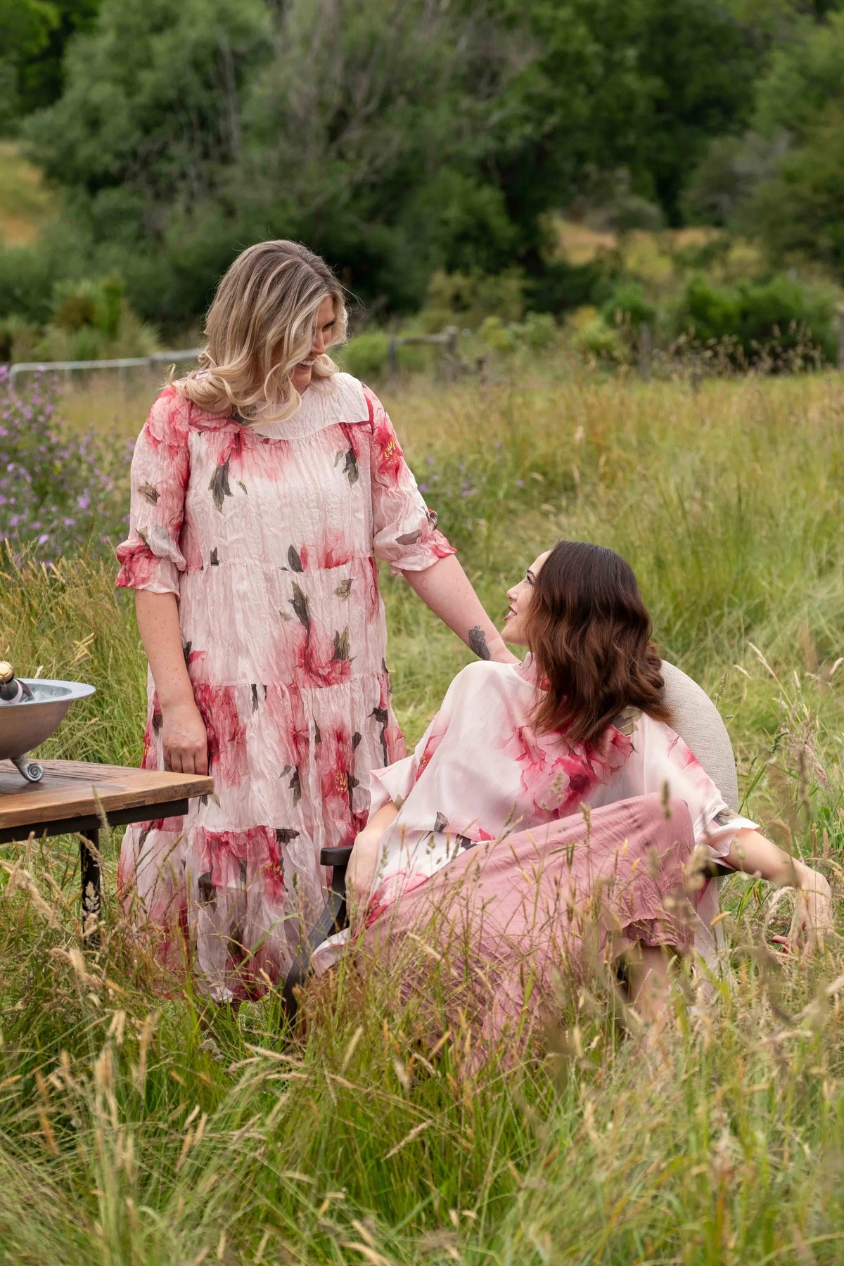 DEEANNE HOBBS CASCADE DRESS - ROSEWATER - THE VOGUE STORE