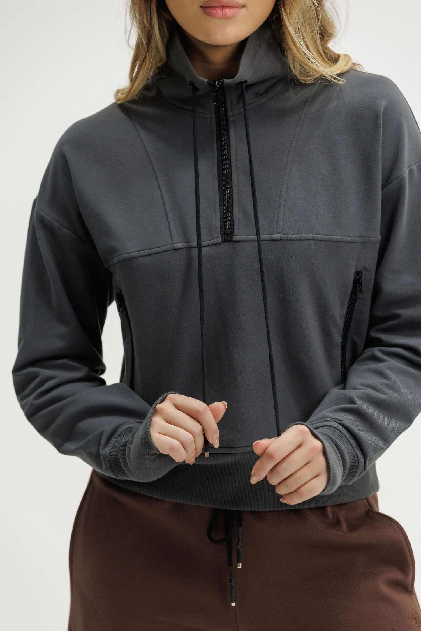 ROSE ROAD ABBOTT SWEATER - GRAPHITE - THE VOGUE STORE