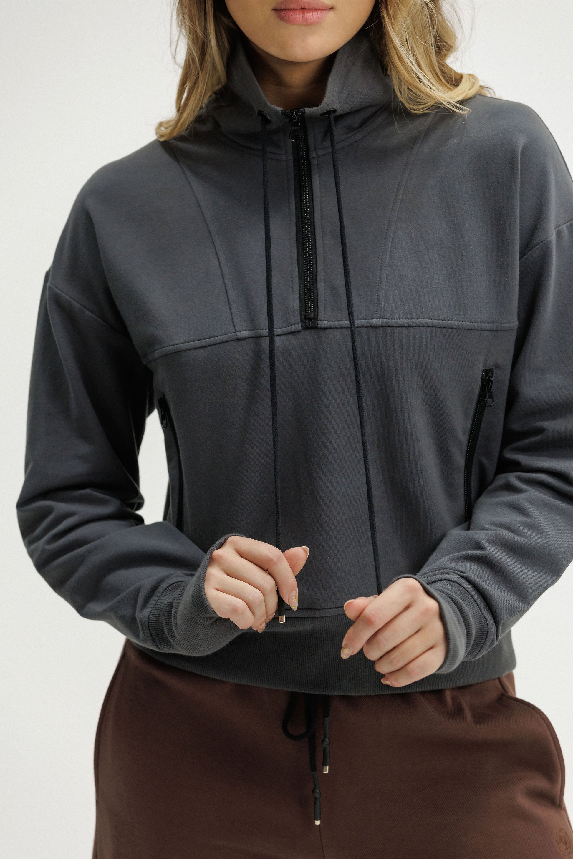 ROSE ROAD ABBOTT SWEATER - GRAPHITE - THE VOGUE STORE