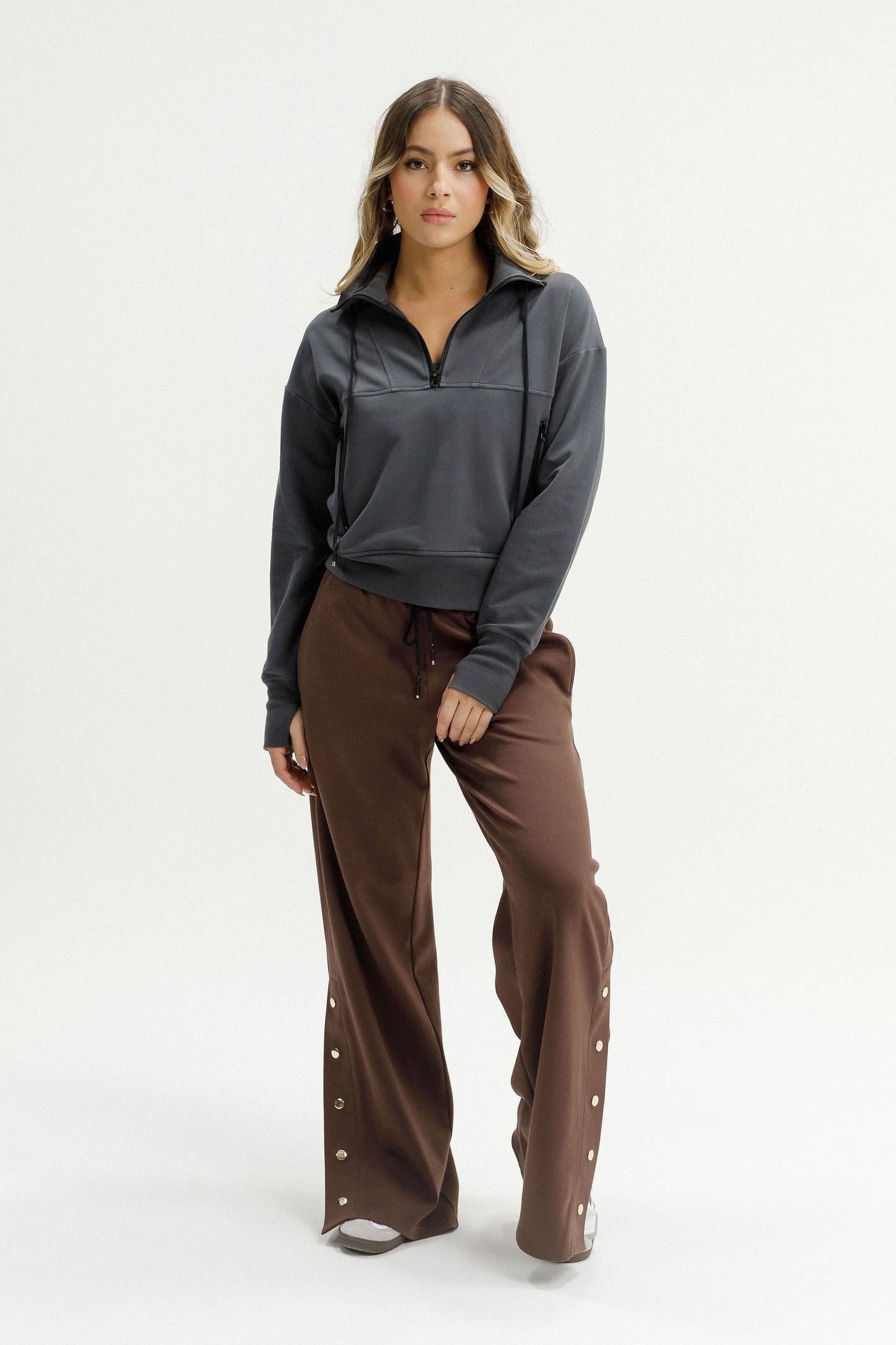 ROSE ROAD ABBOTT SWEATER - GRAPHITE - THE VOGUE STORE
