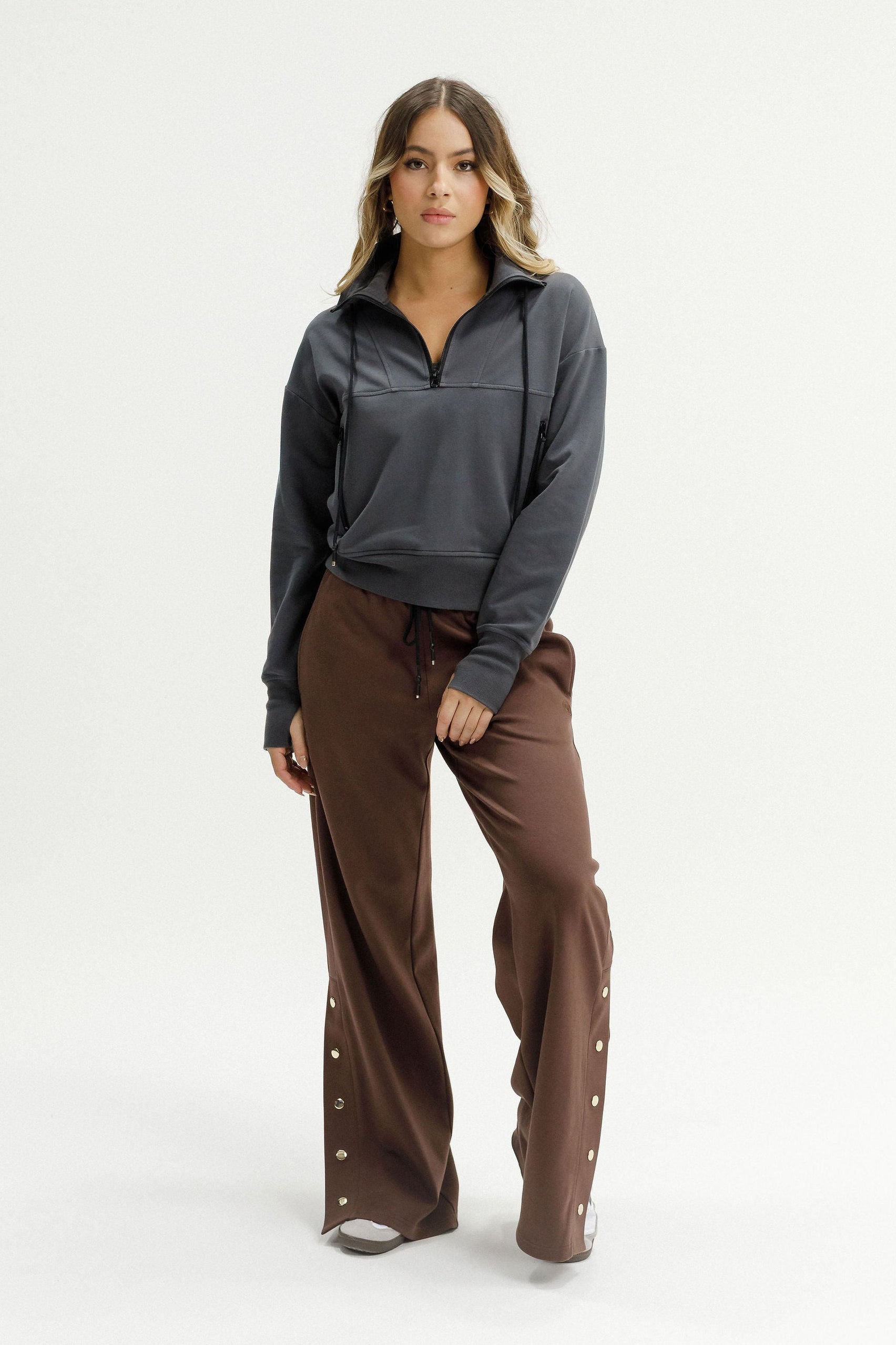 ROSE ROAD ABBOTT SWEATER - GRAPHITE - THE VOGUE STORE