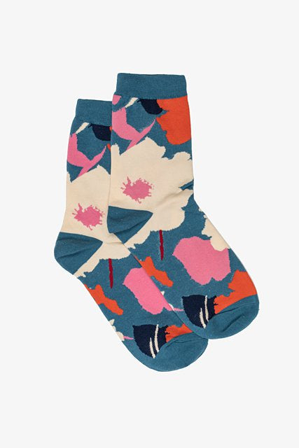 ANTLER ABSTRACT FLORAL SOCK