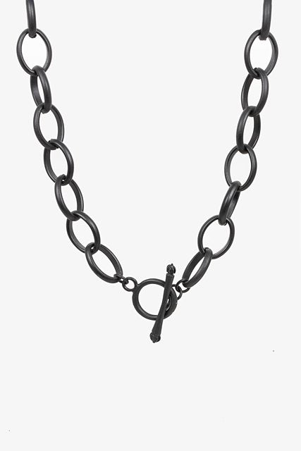 ANTLER BLACK CHAIN & FOB NECKLACE