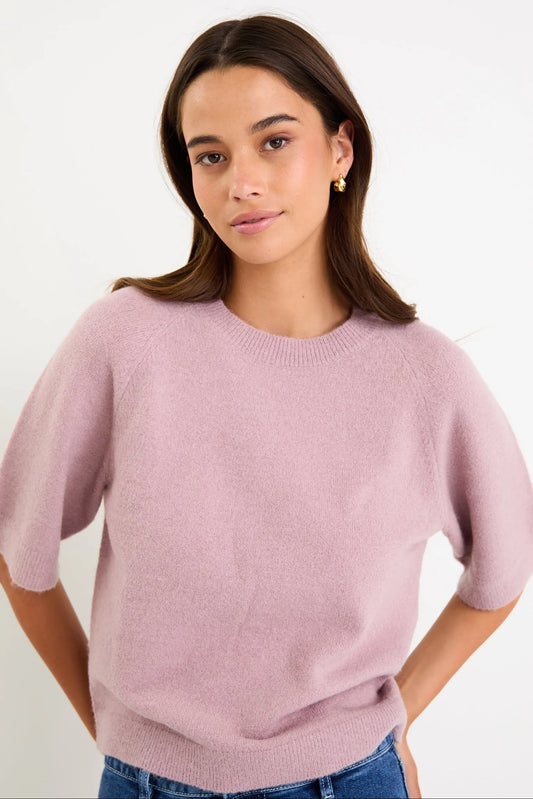 AMONG THE BRAVE ASSEMBLE BLUSH ALPACA BLEND RAGLAN KNIT TEE - THE VOGUE STORE