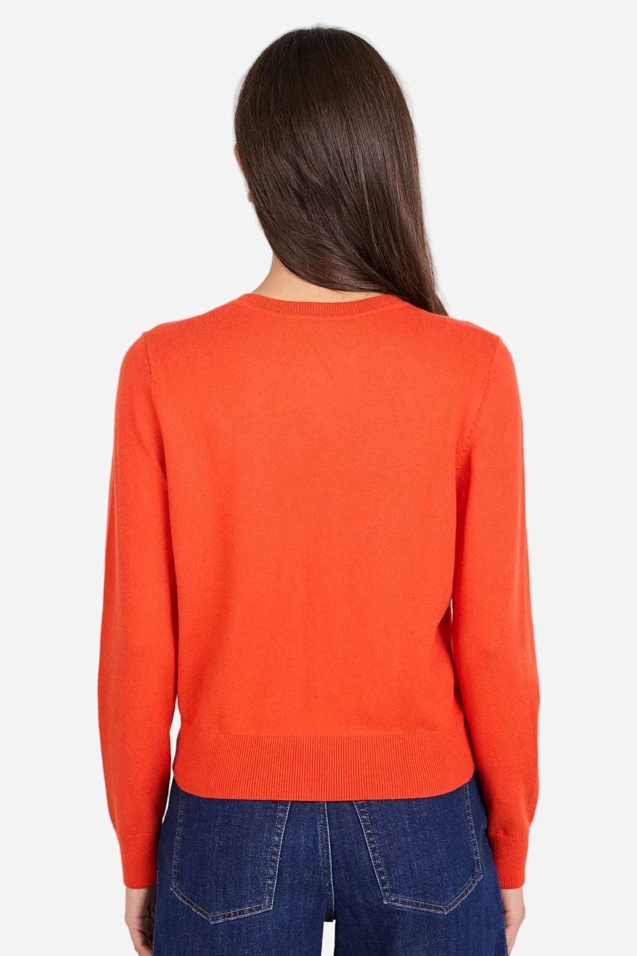 STORIES BE TOLD AUTOGRAPH BLOOD ORANGE CREWNECK CARDIGAN - THE VOGUE STORE