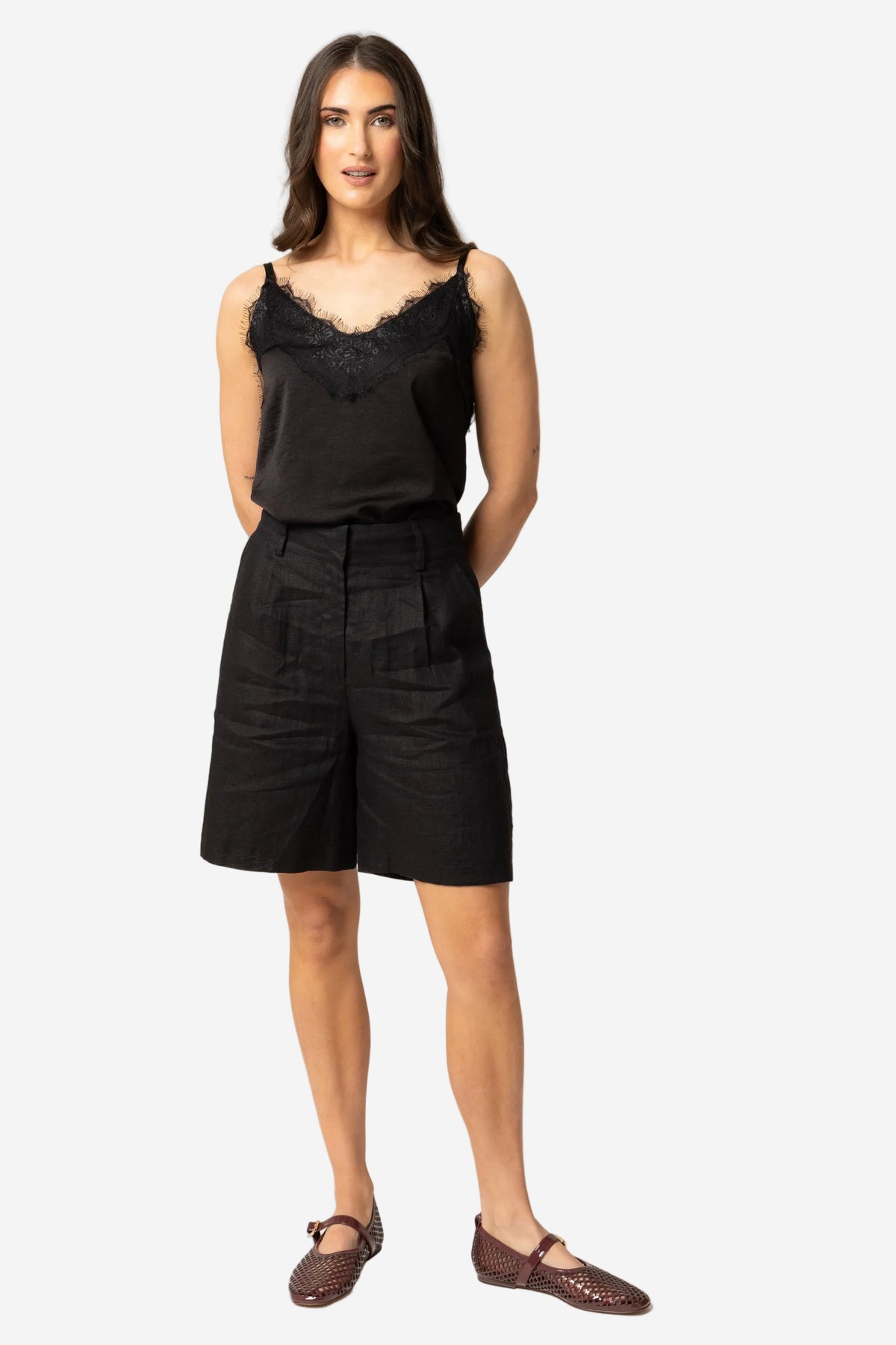 BILLIE THE LABEL BERMUDA SHORT - BLACK - THE VOGUE STORE