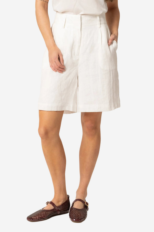 BILLIE THE LABEL BERMUDA SHORT - WHITE - THE VOGUE STORE