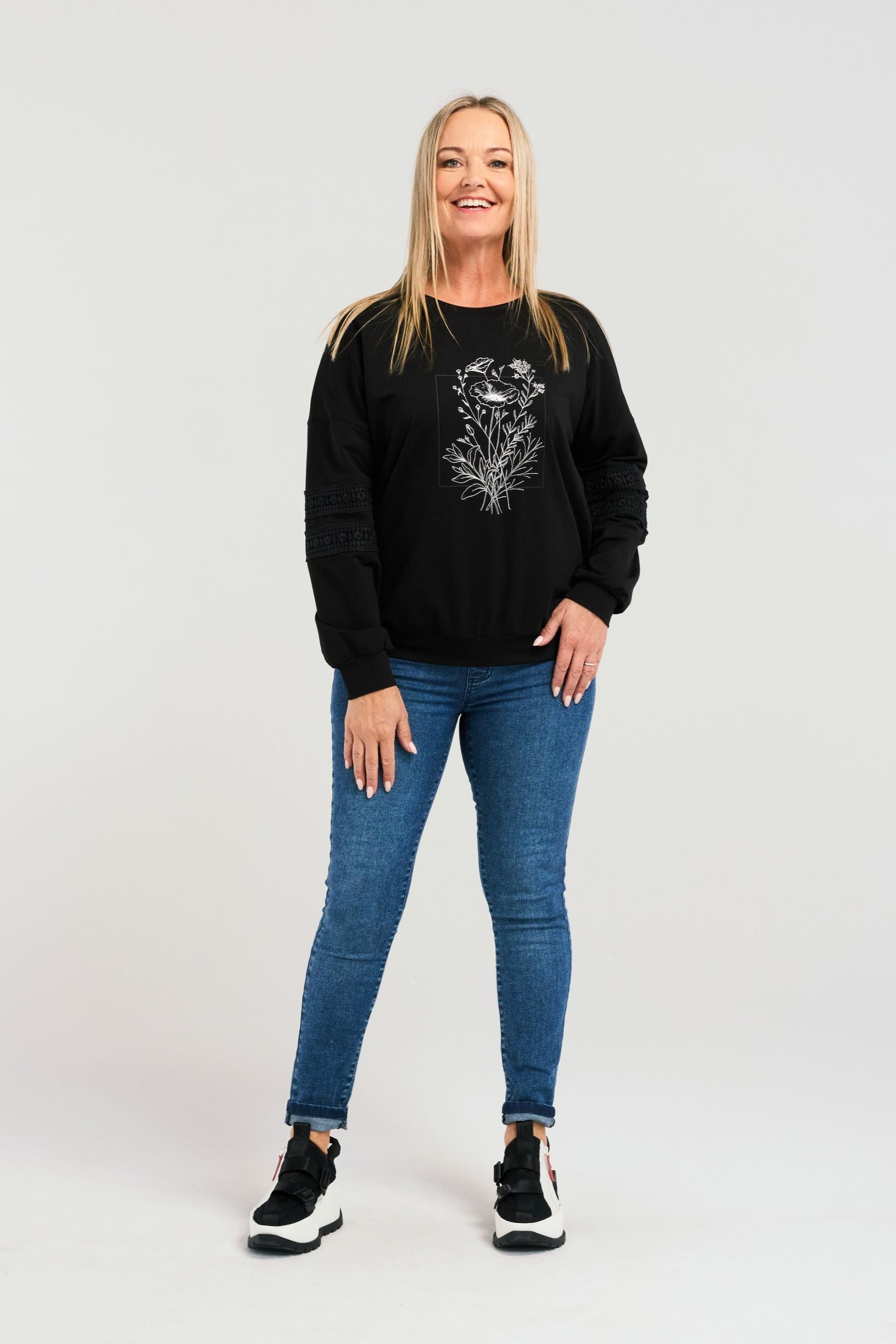 ZAFINA LISA SWEAT - BLACK - THE VOGUE STORE