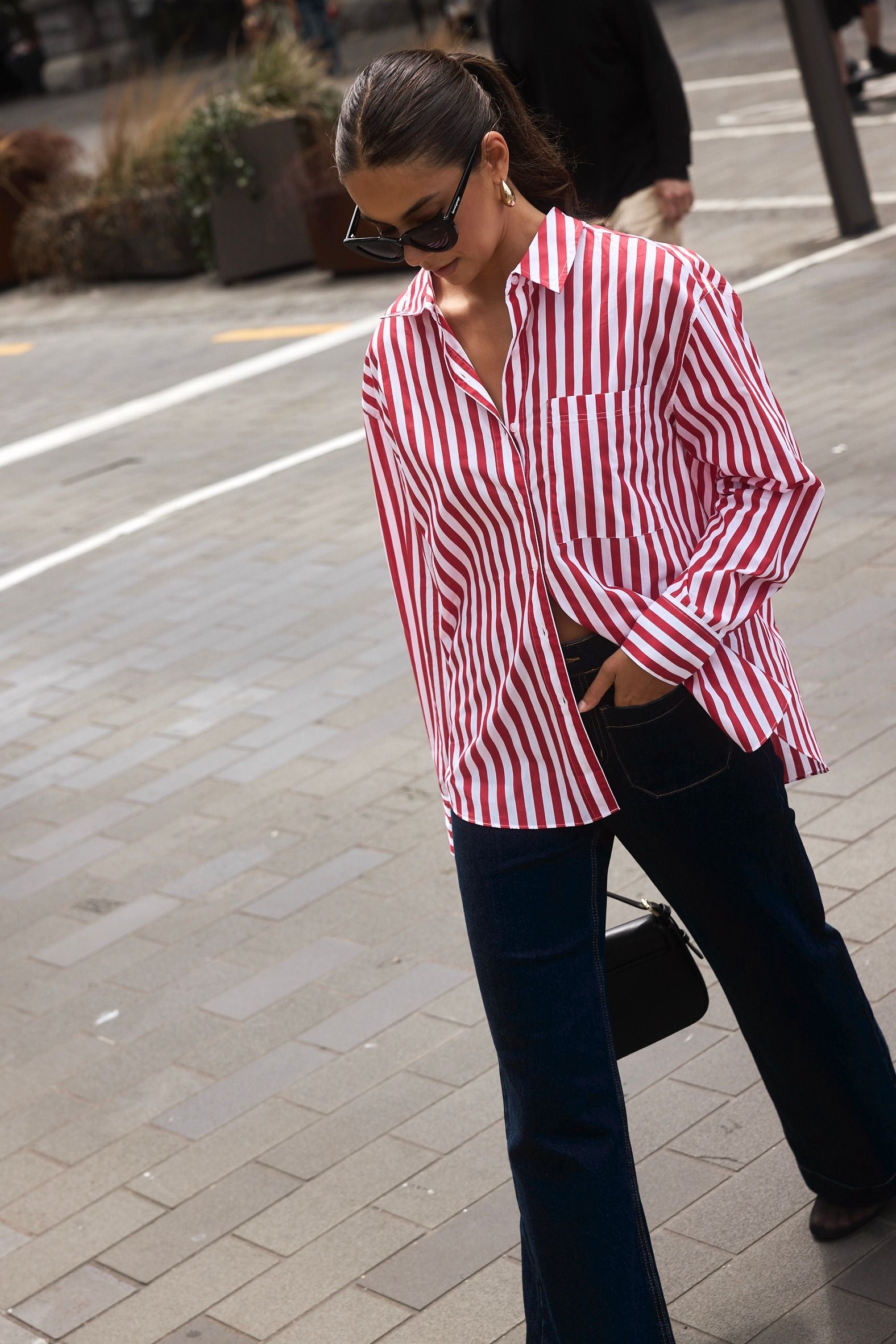 STORIES TO BE TOLD YOU GOT THIS RED STRIPE OVERSIZED SHIRT - RED STRIPE - THE VOGUE STORE