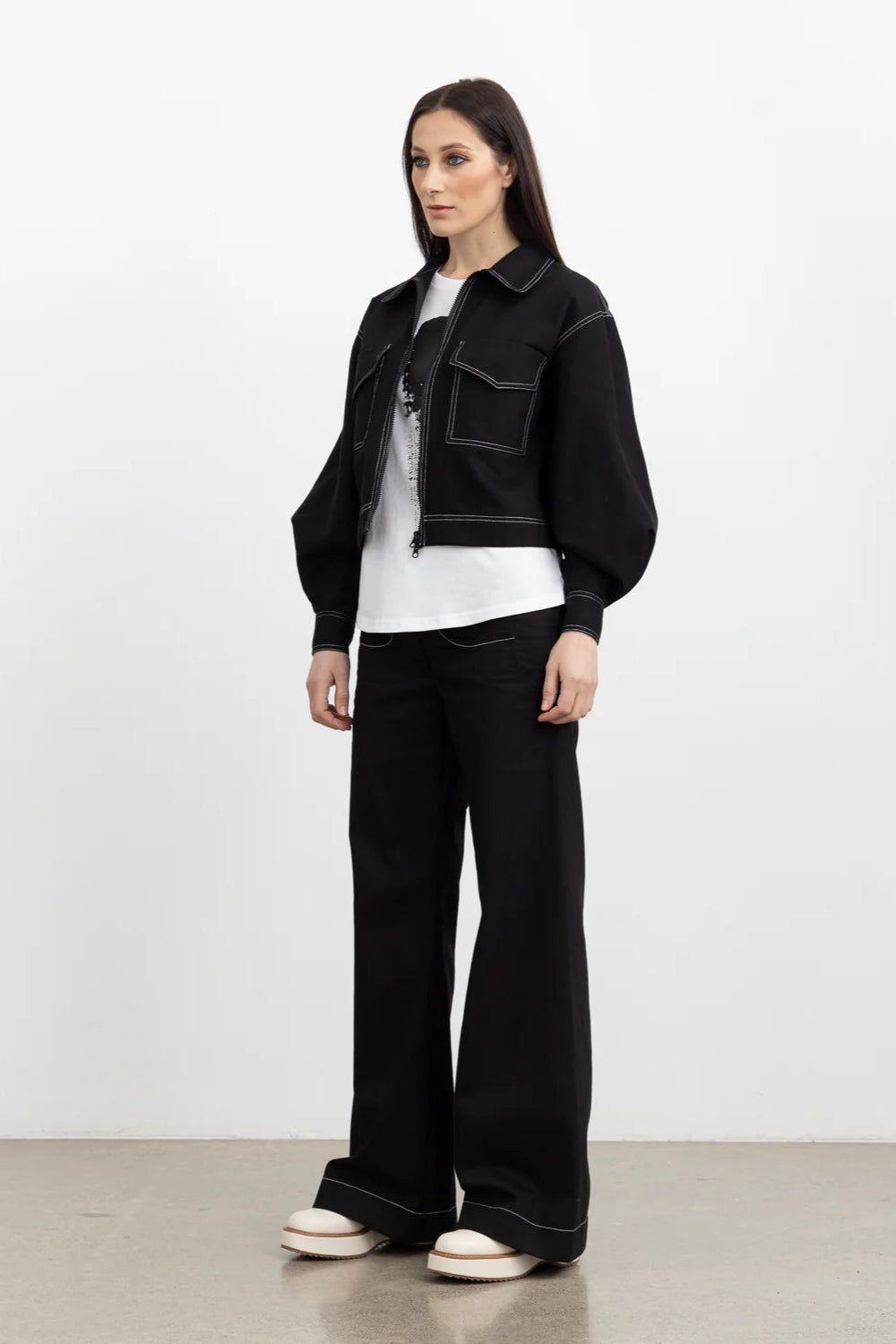 STYLE XLAB BRUSH STROKE JACKET - BLACK/WHITE - THE VOGUE STORE