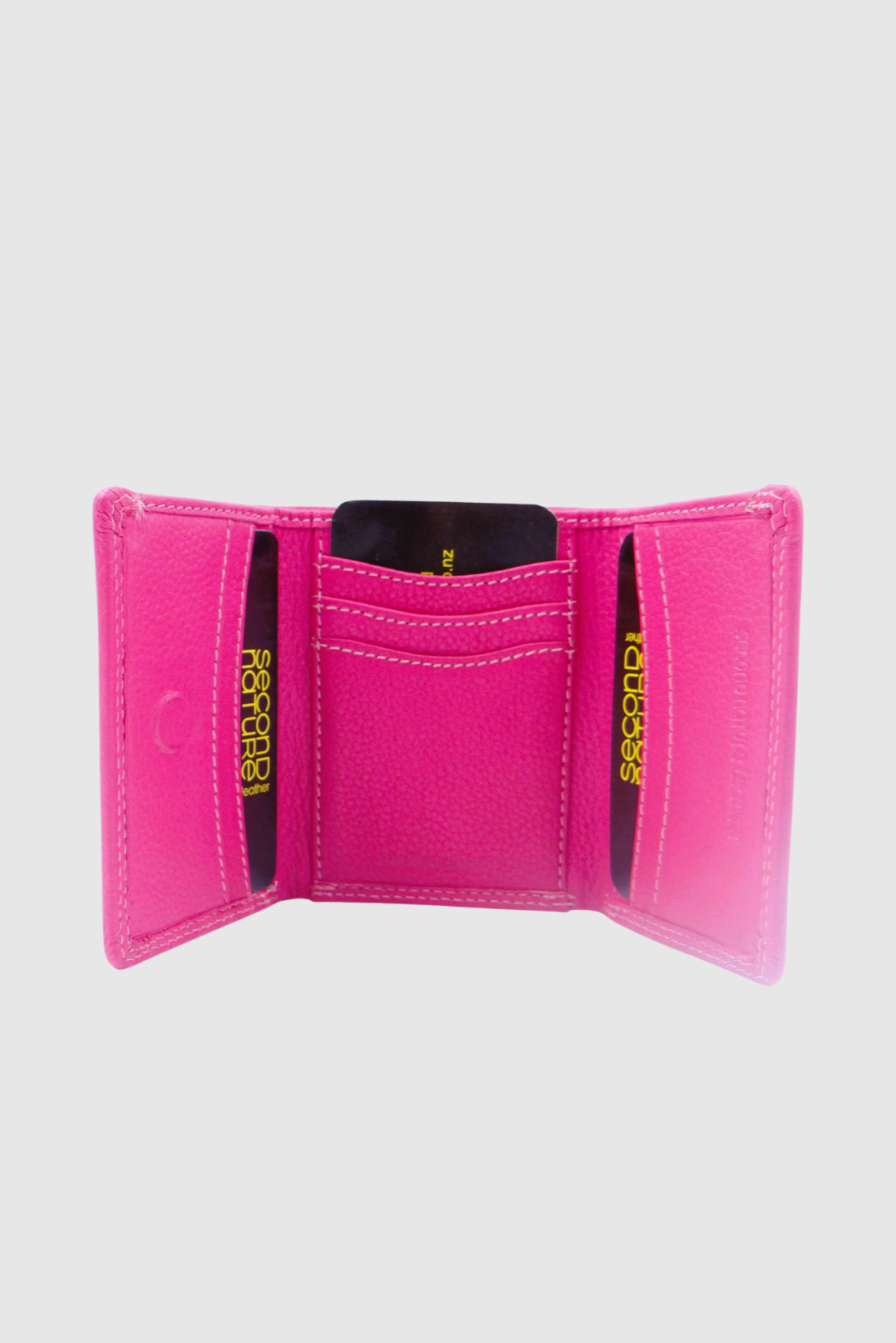 SECOND NATURE CARD & CASH TRIFOLD WALLET - FUCHSIA - THE VOGUE STORE