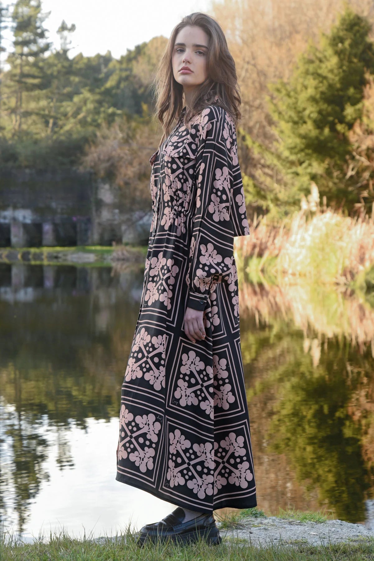COOP CINCH FOREVER COAT DRESS - BLACK & PINK - THE VOGUE STORE