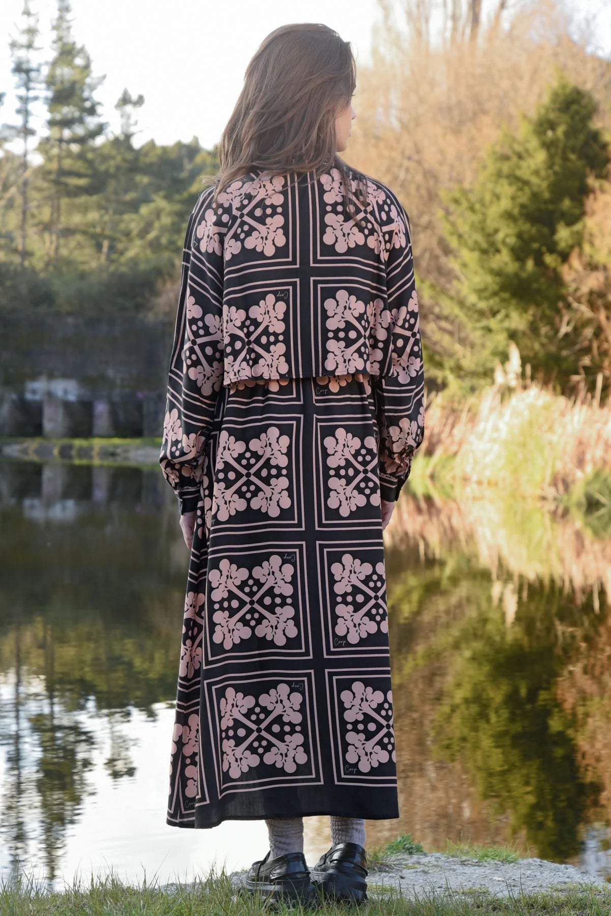 COOP CINCH FOREVER COAT DRESS - BLACK & PINK - THE VOGUE STORE