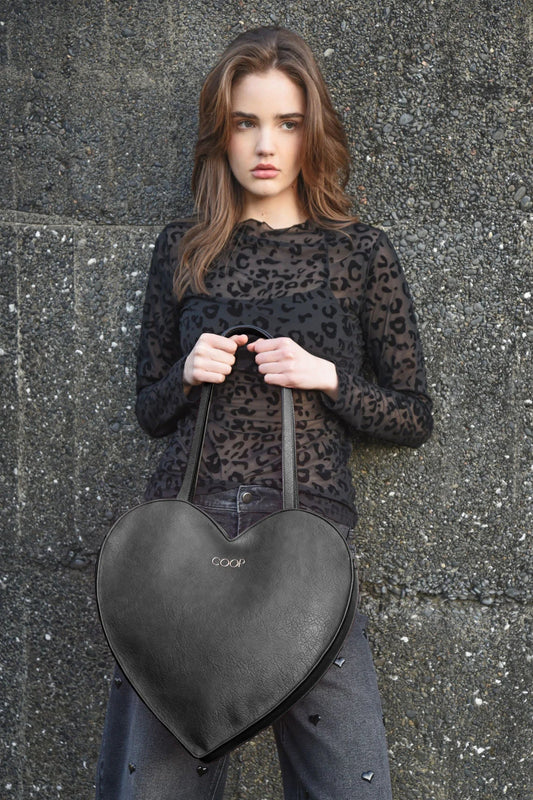 COOP TOTE-ALLY SMITTEN BAG - BLACK - THE VOGUE STORE