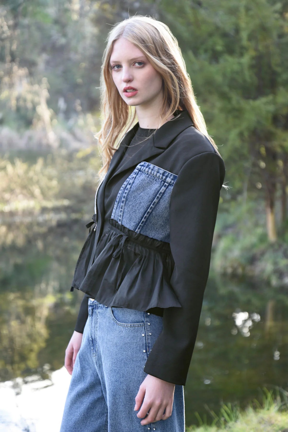 COOP DENIM NOIR JACKET - BLUE & BLACK - THE VOGUE STOER