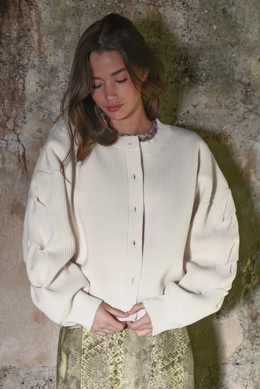COOP TWIST & SHOUT CARDIGAN - CREAM- THE VOGUE STORE