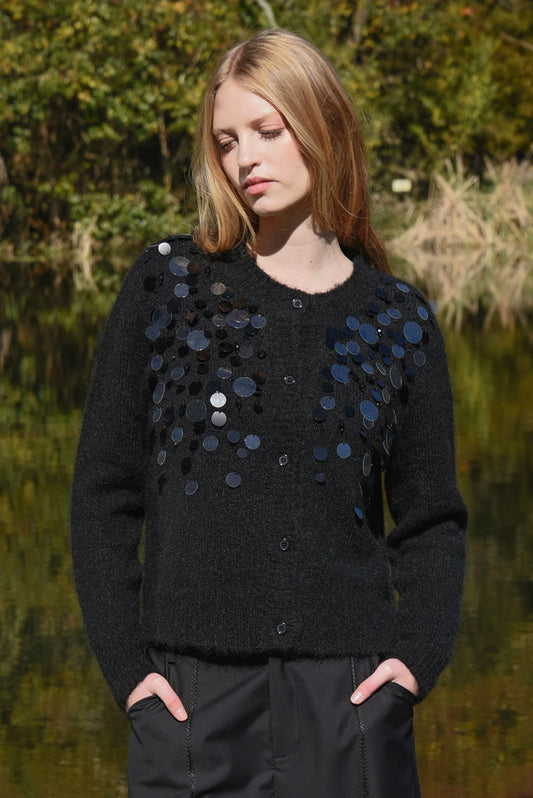 COOP CARDI-BLING CARDIGAN - BLACK - THE VOGUE STORE