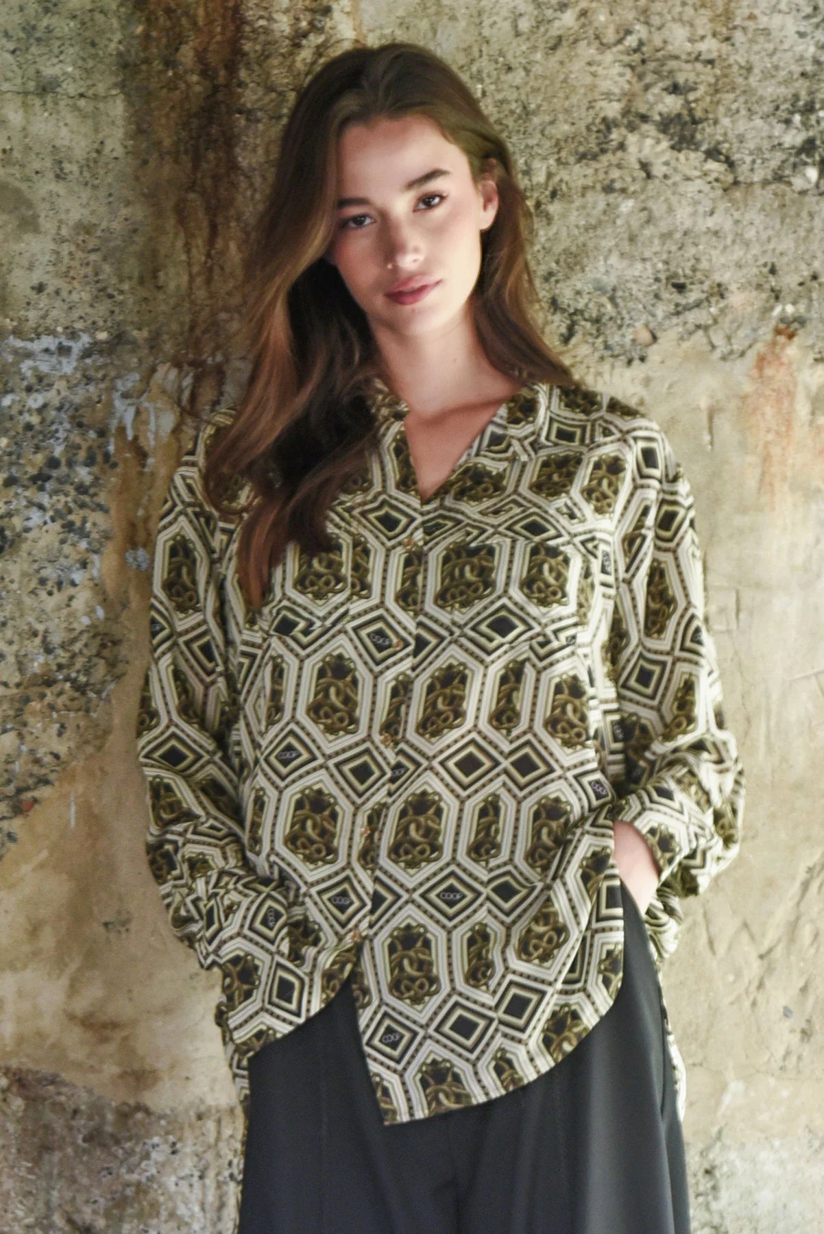 COOP POCKET FULL OF CHIC SHIRT - BRONZE - THE VOGUE STORE