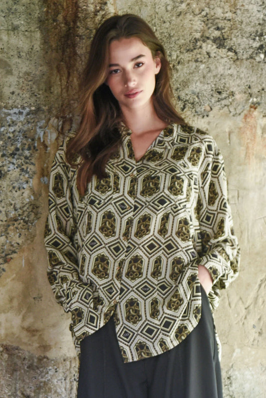 COOP POCKET FULL OF CHIC SHIRT - BRONZE - THE VOGUE STORE