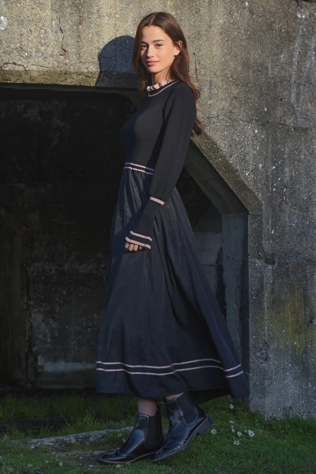 COOP HIGH EXPECTATIONS DRESS - BLACK & PINK - THE VOGUE STORE