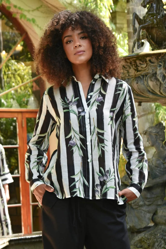 COOP EASY BREEZY SHIRT - BLACK & WHITE - THE VOGUE STORE