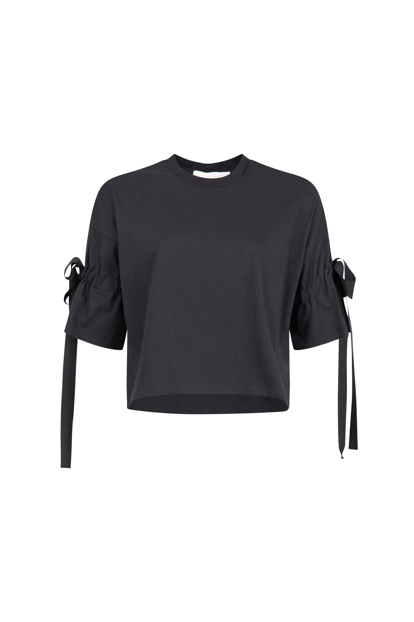 COOP - TIED UP ALL DAY T-SHIRT - BLACK - THE VOGUE STORE