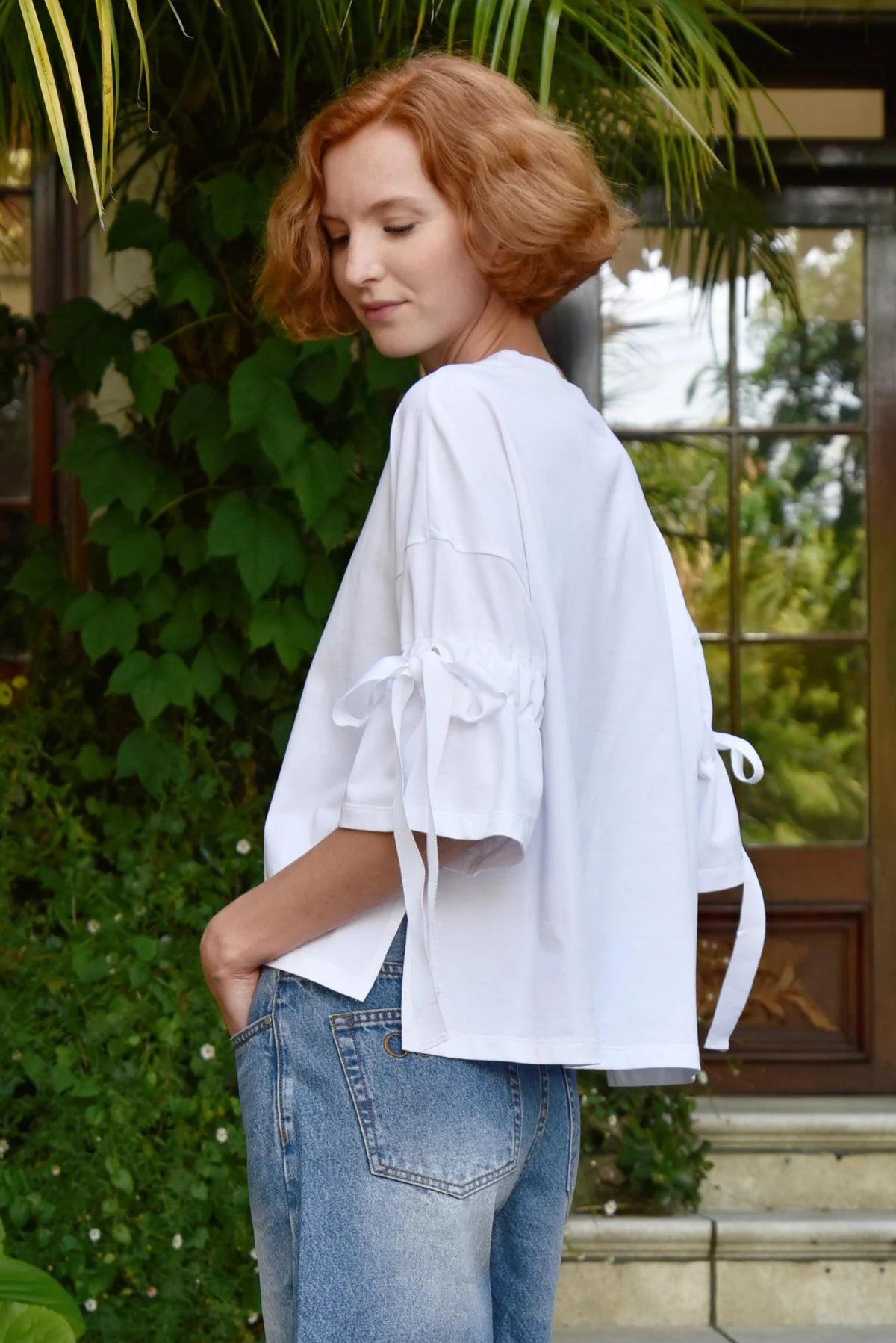 COOP TIED UP ALL DAY T-SHIRT - WHITE - THE VOGUE STORE